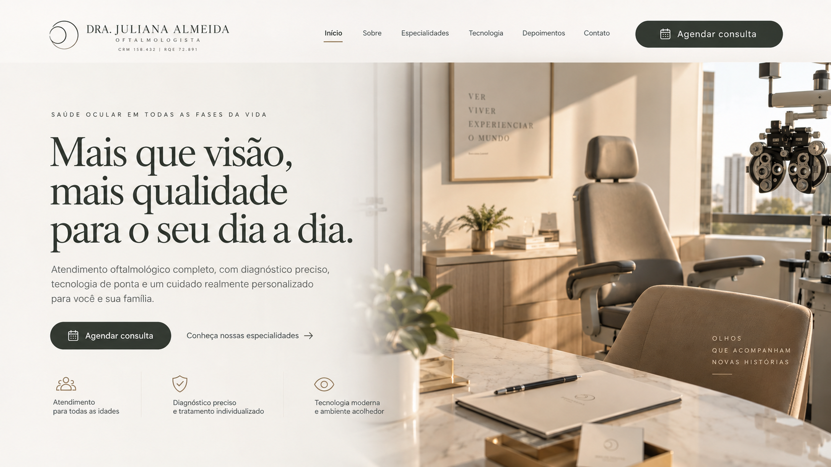 Exemplo de criação de site médico desenvolvido pela KL Marketing