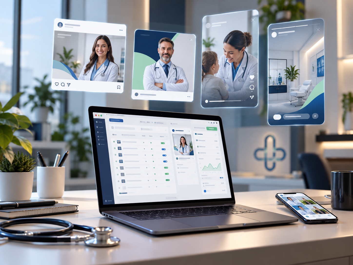 Criativos e campanhas de Meta Ads para médicos