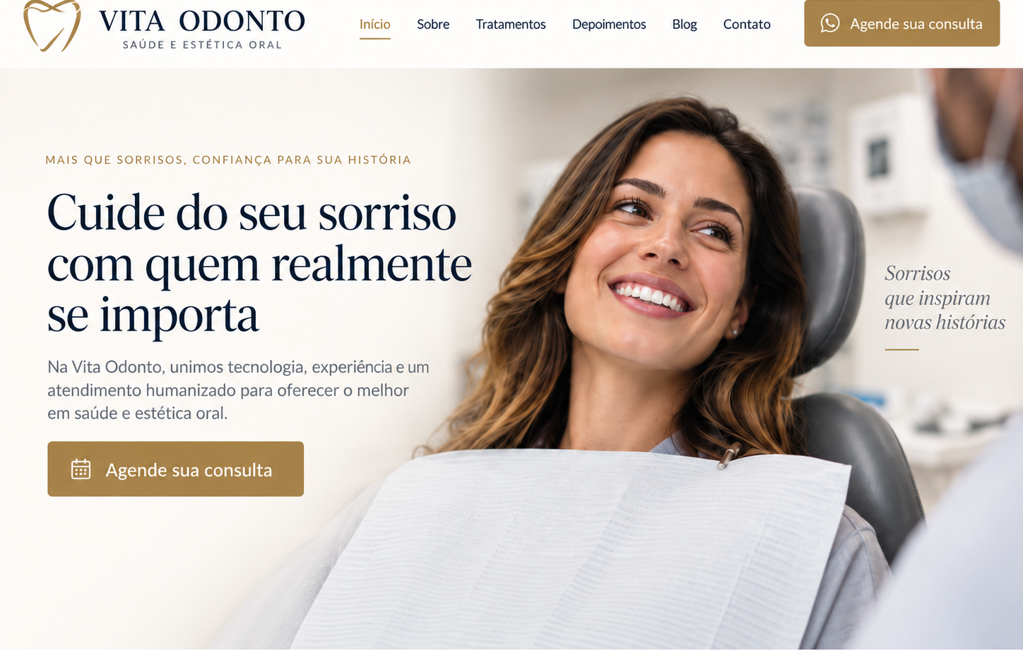 Exemplo de site institucional desenvolvido pela KL Marketing